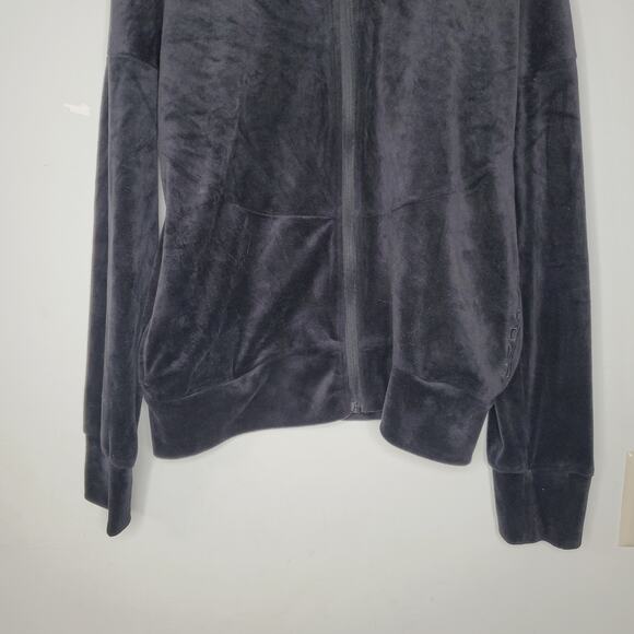 Spyder Zip Up Velour Fuzzy Jacket  Black Size Large L - Picture 3 of 12
